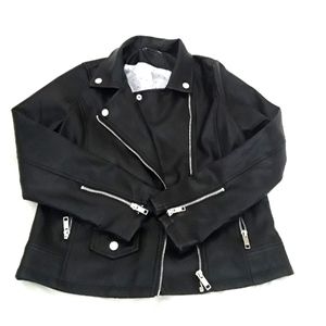 DEX GIRLS FAUX BLACK LEATHER JACKET